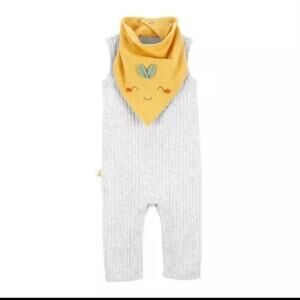 Baby pant romper with bib New WT 6M